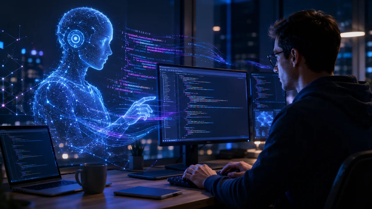 Inteligența artificială generează deja o parte semnificativă din codul folosit de companii. Află cum schimbă AI dezvoltarea software și ce înseamnă acest lucru pentru programatori.